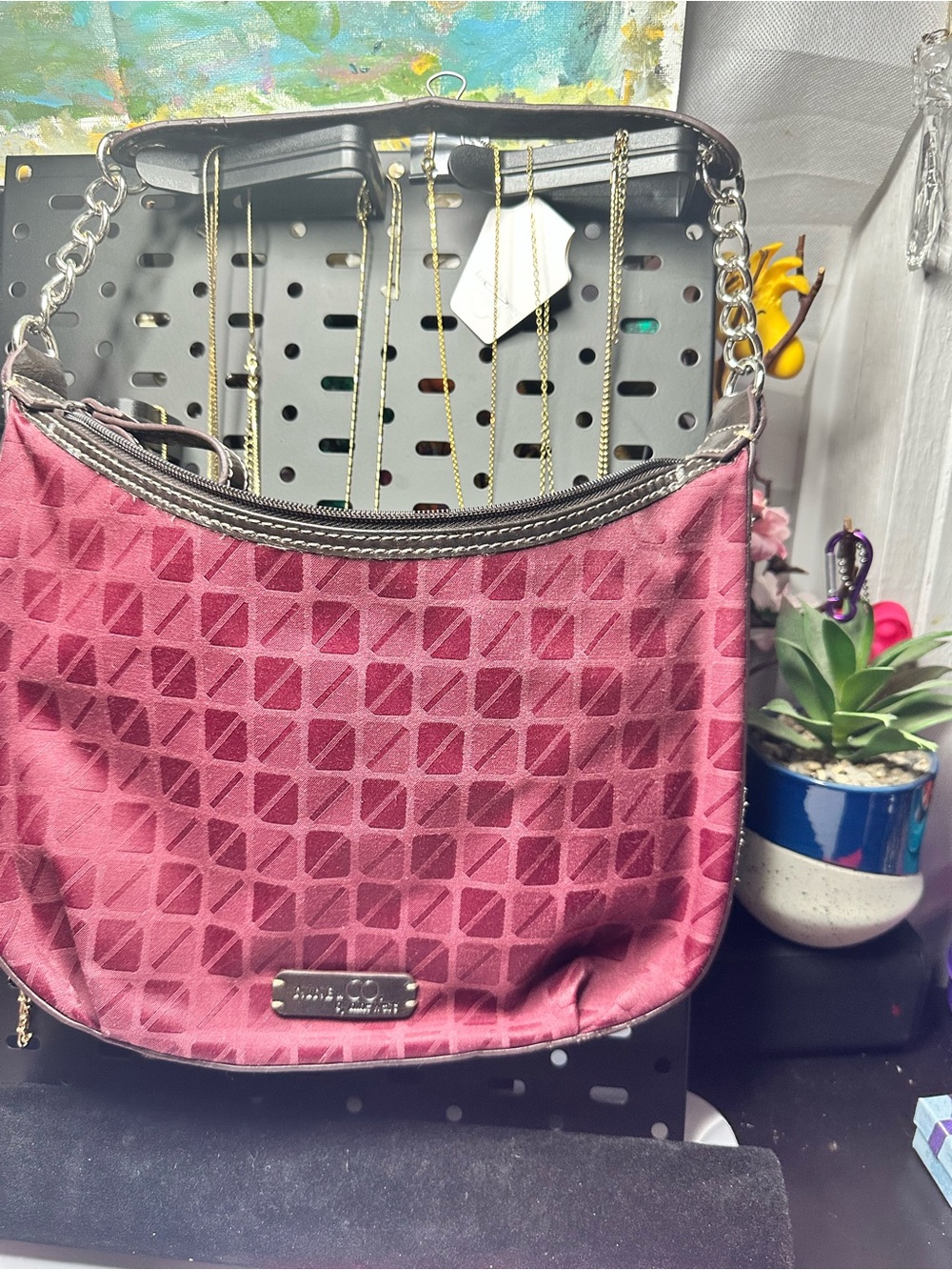 Nine & Co. Quilted Textured Shoulder Bag in Dusty Rose